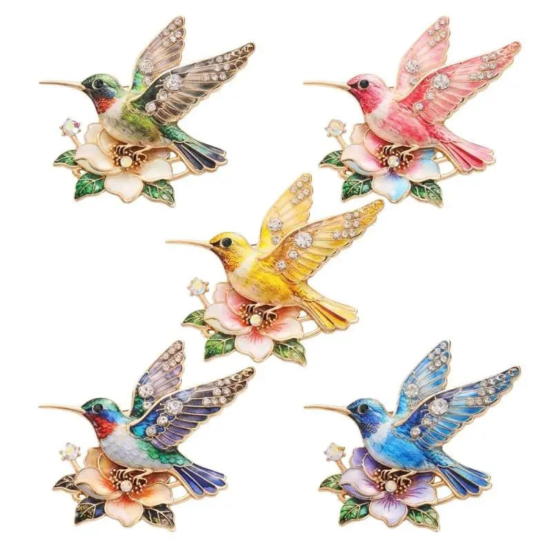 PENDRA Hummingbird Luminous Bird Brooch