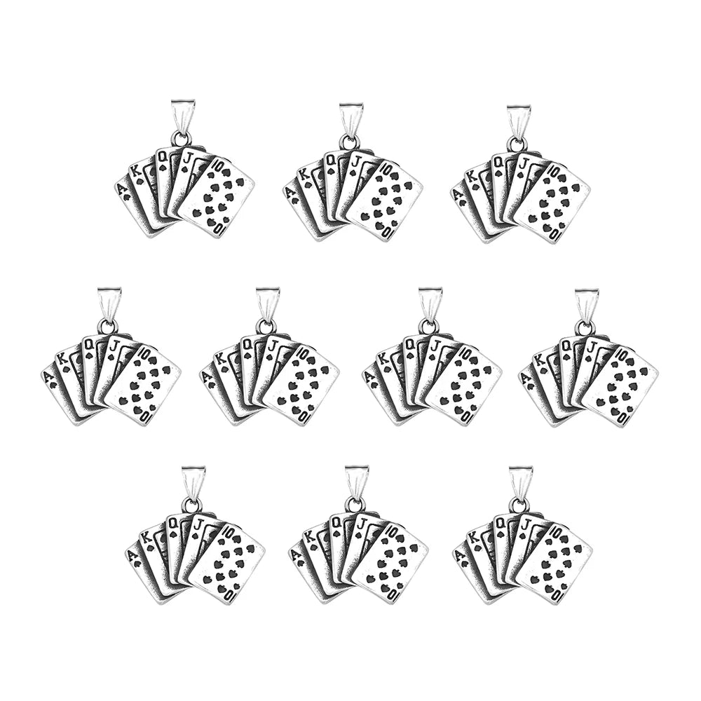PENDRA Pokerflush Stainless Steel Poker Pendant Necklace
