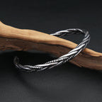 PENDRA Wheatleaf Stainless Steel Open Bracelet