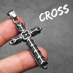 Carving Cross Men Necklaces Stainless Steel Pendant Chain Women Fashion Unique Jewelry Punk New In Accessories Gifts Wholesale
