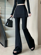 PENDRA Black Micro Flared Pants