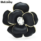 PENDRA Camellia 2-Color Classical Enamel Flower Brooch