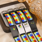 Personalized Autism Bracelet for Little Boy Girl ,Engraved Medical Alert ID Adjustable Silicon Bracelet,Aspergers Gift