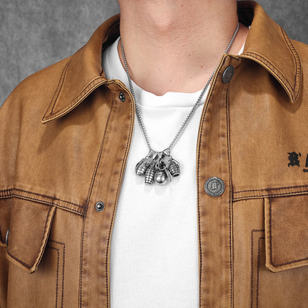 PENDRA Grenade Steel Necklace