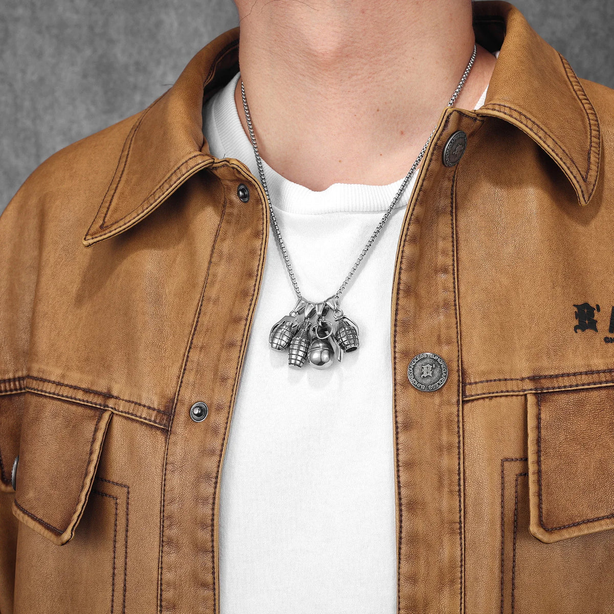 PENDRA Grenade Steel Necklace
