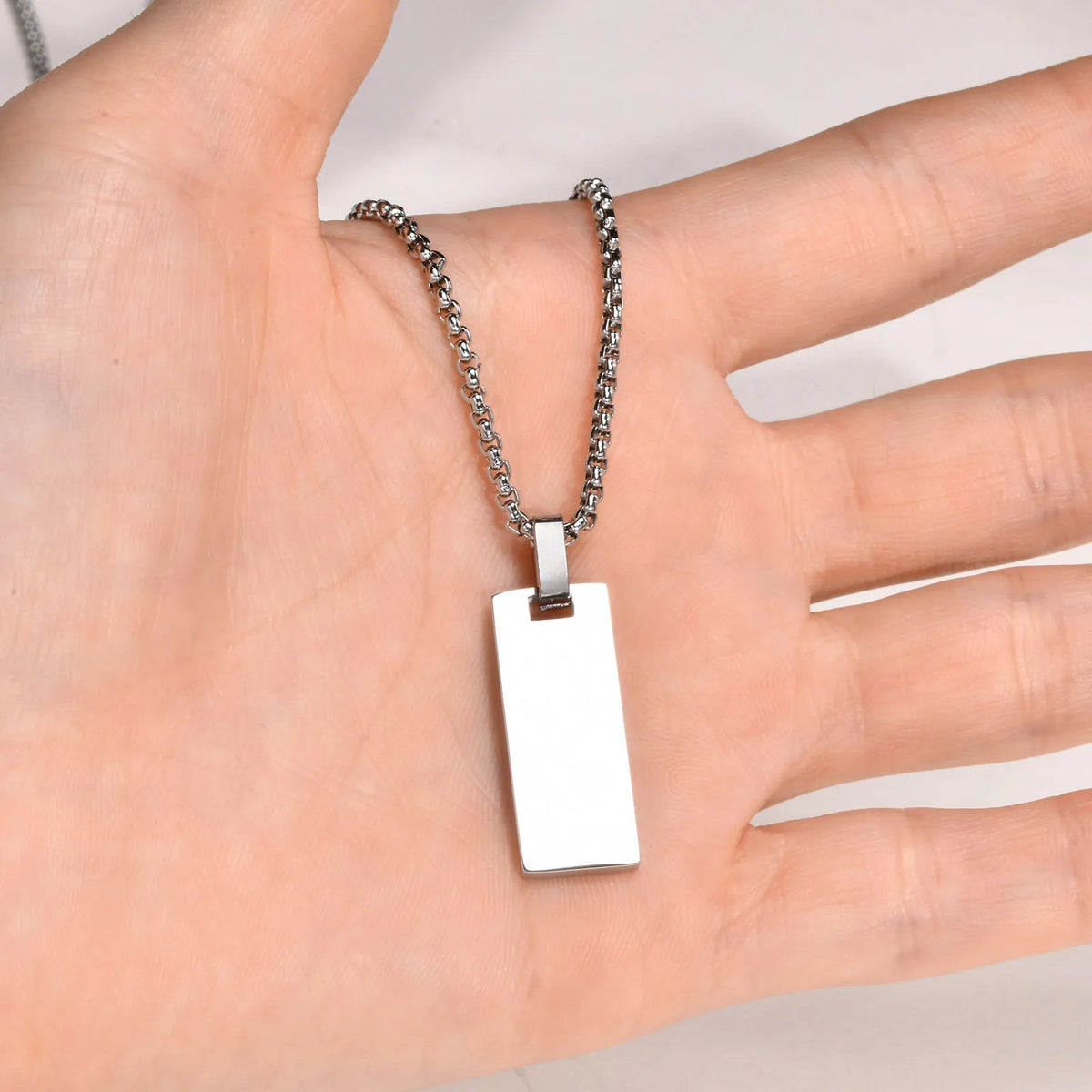 Men's Initial Vertical Bar Necklaces,Waterproof Stainless Steel Plain Geometric Pendant Collar,Personalize Custom Gifts Jewelry