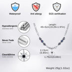 Hiphop Star Cross Chain Necklaces for Men Boys,Stainless Steel Punk Double Layers Chain Collars,Unisex Jewelry