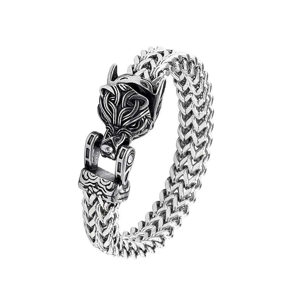 PENDRA Wolfhead Mesh Stainless Steel Bracelet
