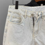 Light Blue Denim Shorts CowBoys Simple Solid Brand Summer New Slim-fit Non-elastic Washed Casual Half Pants Bermuda Shorts