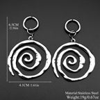 Grunge Stainless Steel Swirl Earrings Cool Korean Charms Hoop Earrings for Women Goth Fashion Accessories Cute Punk Jewelry