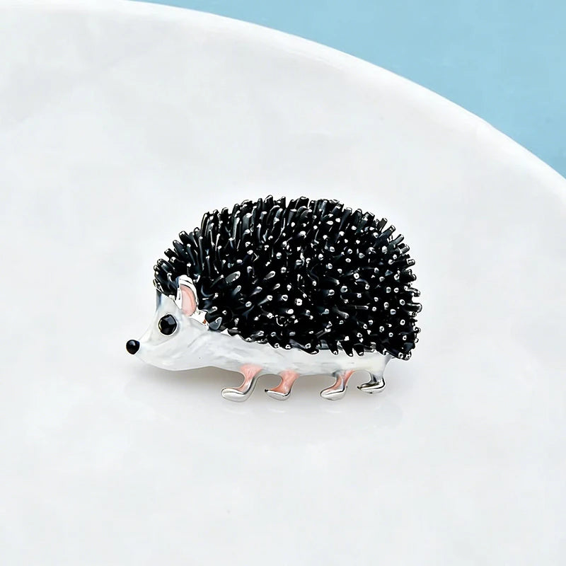 PENDRA Shadow Hedgehog Black Enamel Brooch