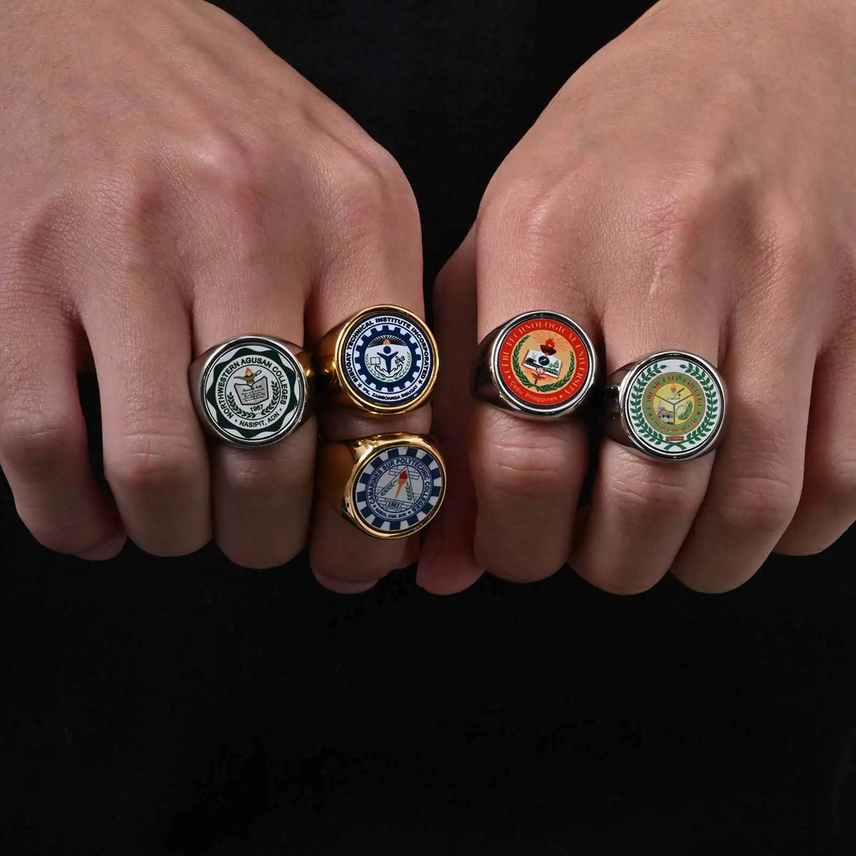 PENDRA Custom School Emblem Steel Ring