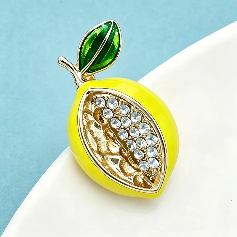 PENDRA Lemonelle Cute Enamel Lemon Brooch