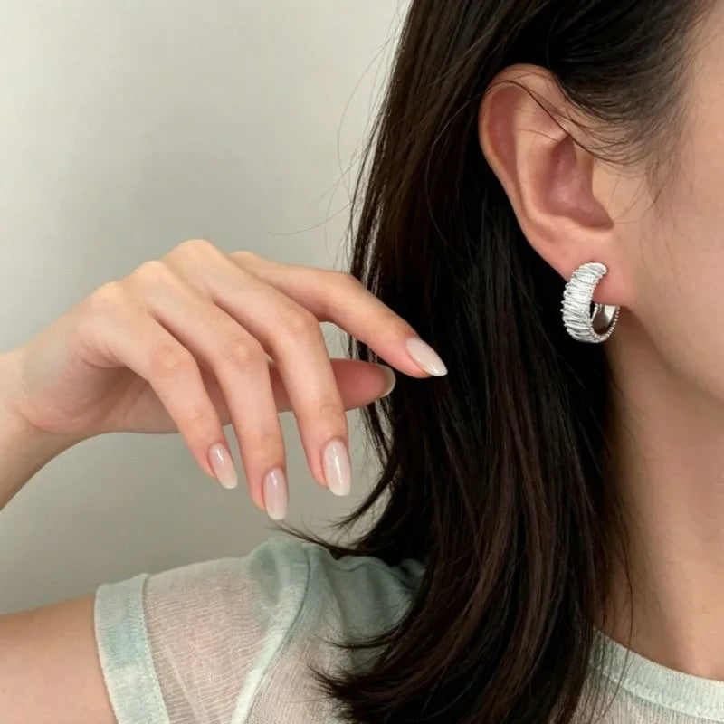 VENTFILLE 925 Sterling Silver Earring for Women Ear Plain Ring Earring Hoop Minimalist Jewelry Birthday Gift Dropshipping
