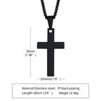 Men Necklaces, Cross Cut Out Pendant, Stainless Steel Small Dog Tag Necklace, Christ Religion Jewelry