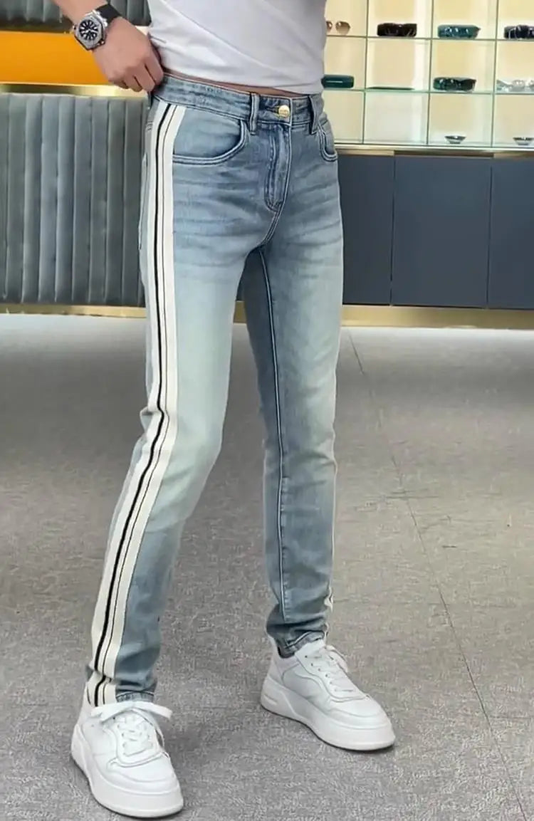 PENDRA Striped Spliced Pants