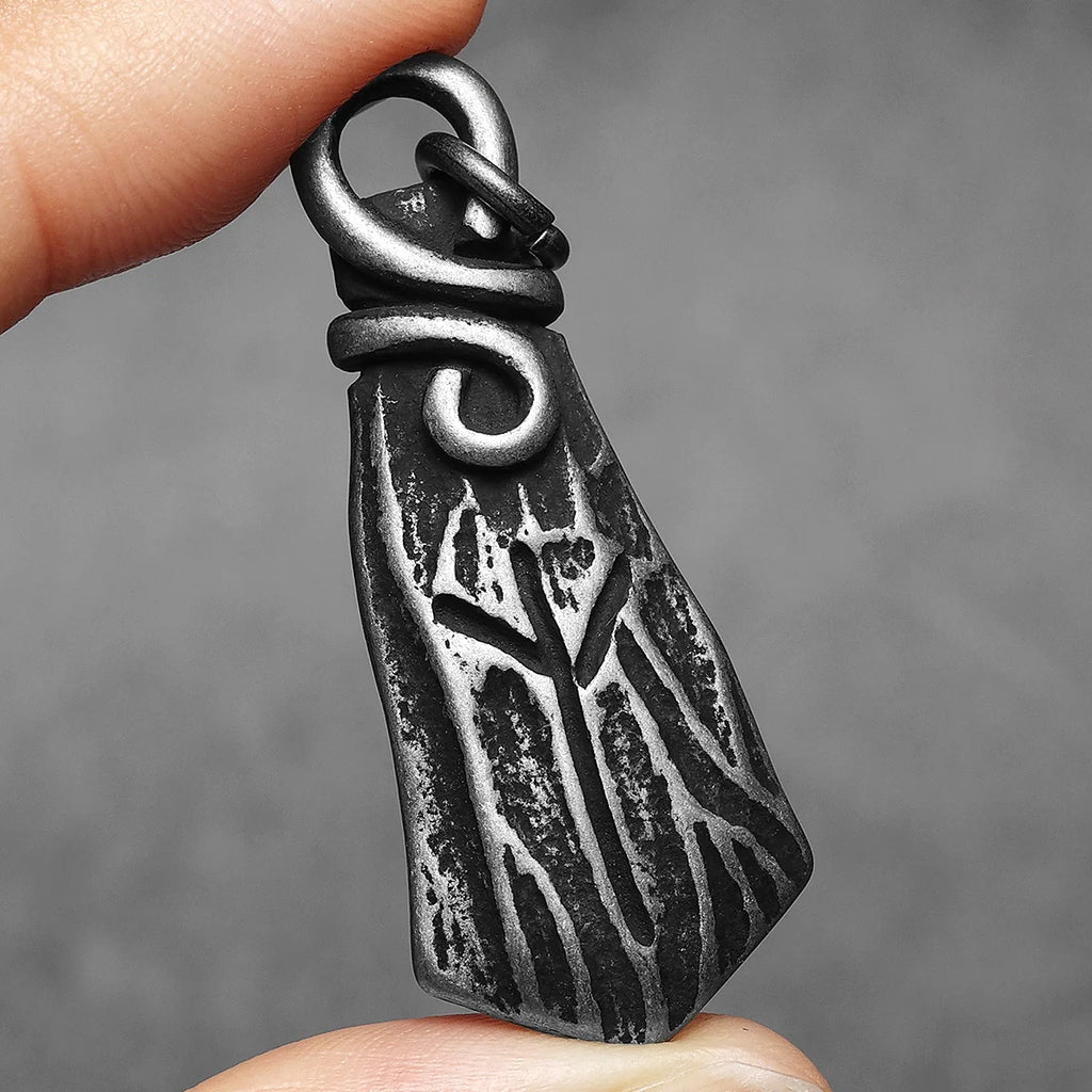 PENDRA Rune Branch Steel Necklace