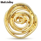 PENDRA Roselle 2-Color Artistic Metal Rose Brooch