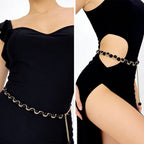 PENDRA Bellaara Metal Pearl Minimal Waist Chain Belt
