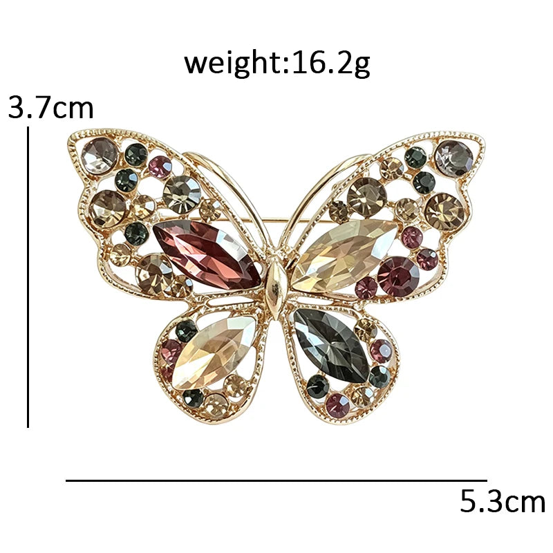 PENDRA Classical Crystal Butterfly Brooch