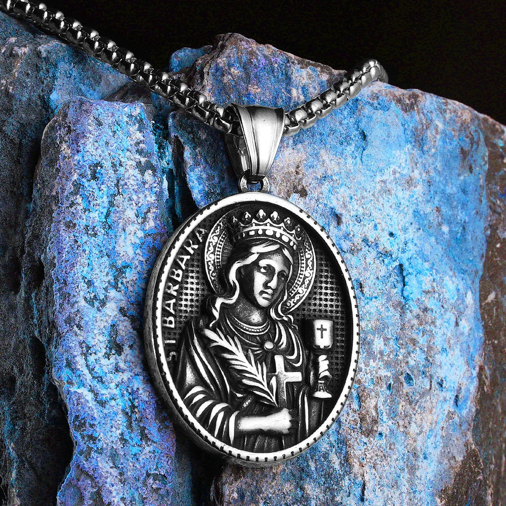 PENDRA Saint Barbara Steel Necklace