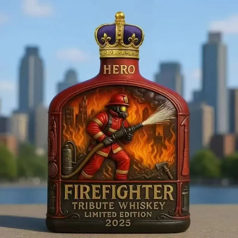 2026 Limited Edition Firefighter Whiskey Decanter Hero Tribute Design Bar Decor Collectible Ornament