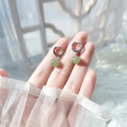 PENDRA Silver Jade Stamp Earrings