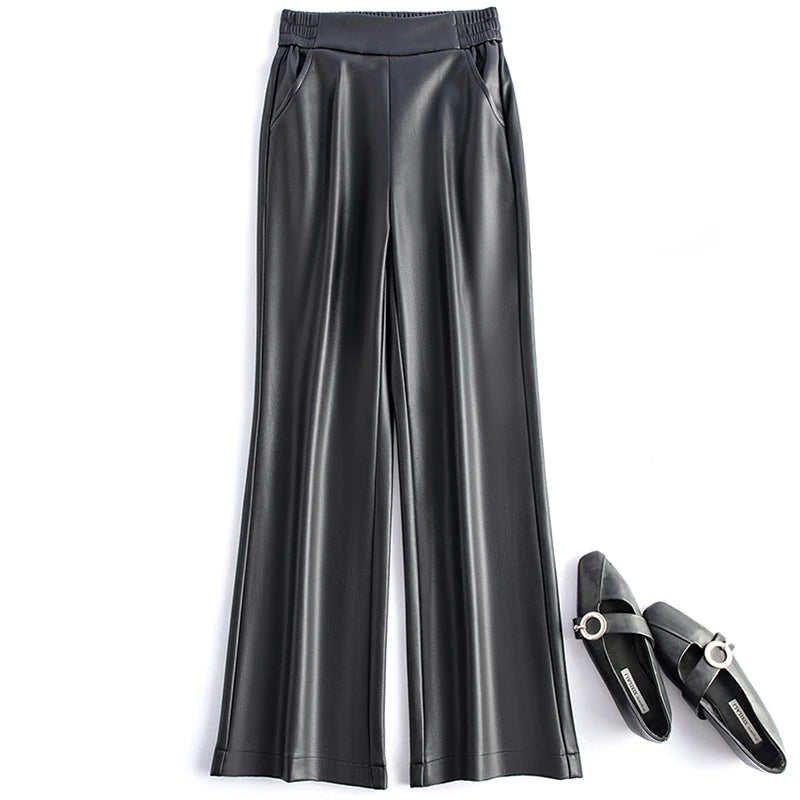 PENDRA Leather Elastic Waisted Pants