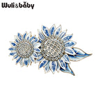 PENDRA Solara 2-Color Enamel Rhinestone Sunflower Brooch