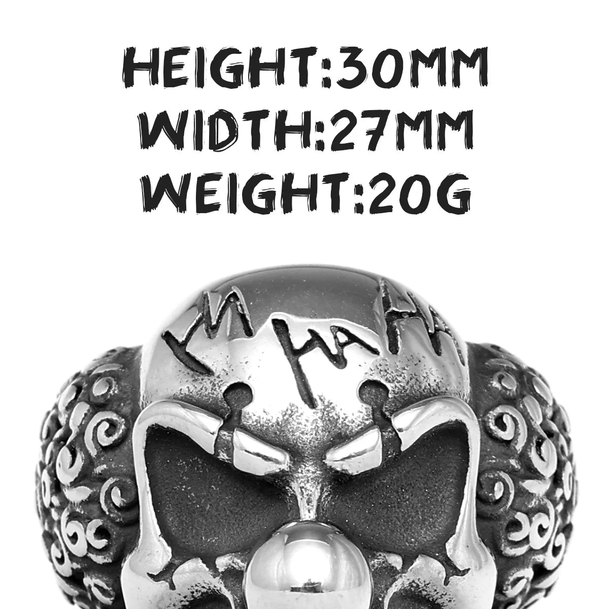 PENDRA Joker Skull Punk Ring