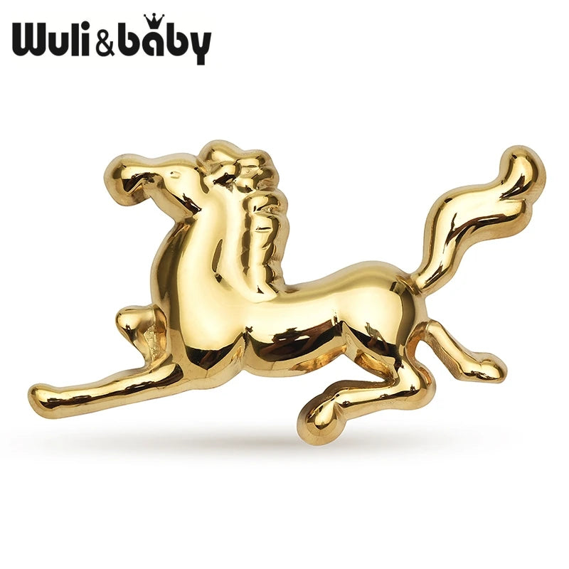 PENDRA Stainless Steel Strong Horse Brooch