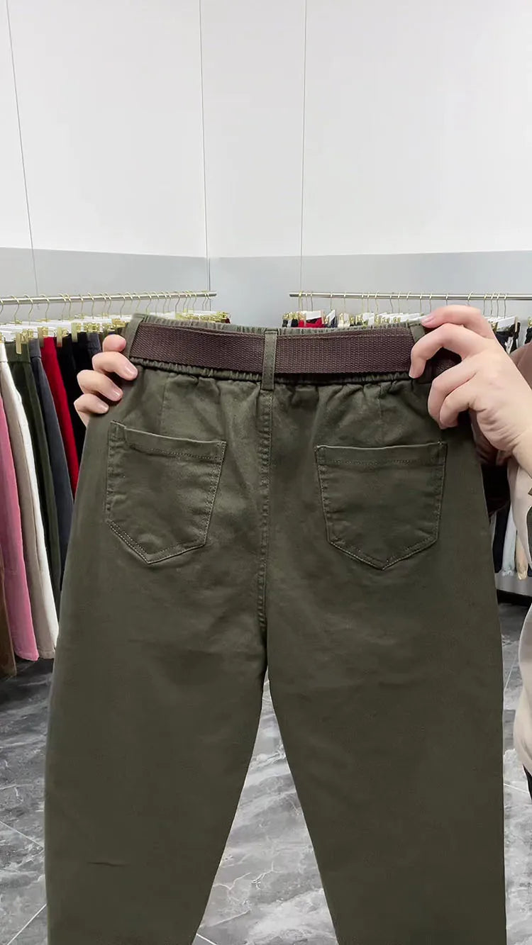 Solid Color Pants Women 2024 New Fashion Spring Autumn Korean Loose Casual Harem Pants Trousers