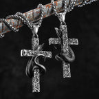 PENDRA Cobra Cross Snake Steel Necklace