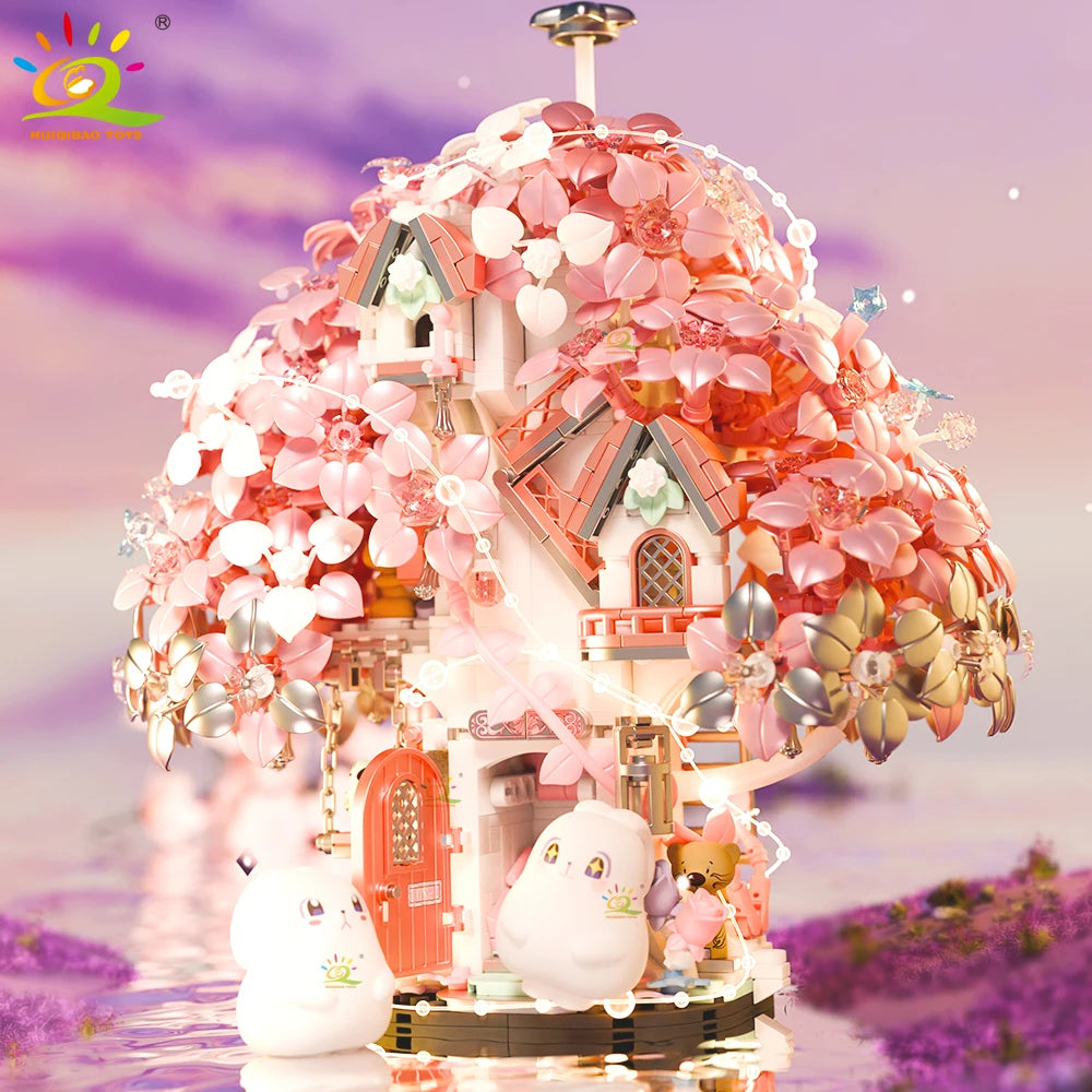PENDRA Discoloration Cherry Floral Building Set