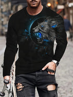 PENDRA Black White Lion Long-Sleeve Long Sleeve T-Shirt