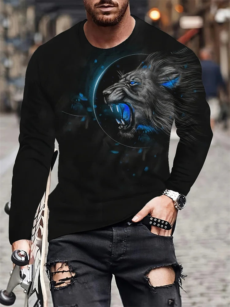 PENDRA Long Sleeve Tiger Print T-Shirt