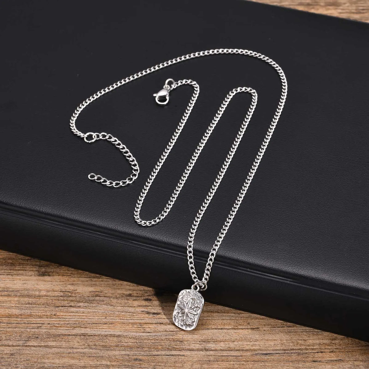 PENDRA Dog Hammered Dog Tag Necklace