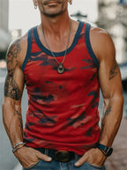 2026 Summer Casual Men's Shirt 3D Camouflage Printed Men's Tank Top Outdoor Running And Sports Men's Loose Sleeveless T-shirt