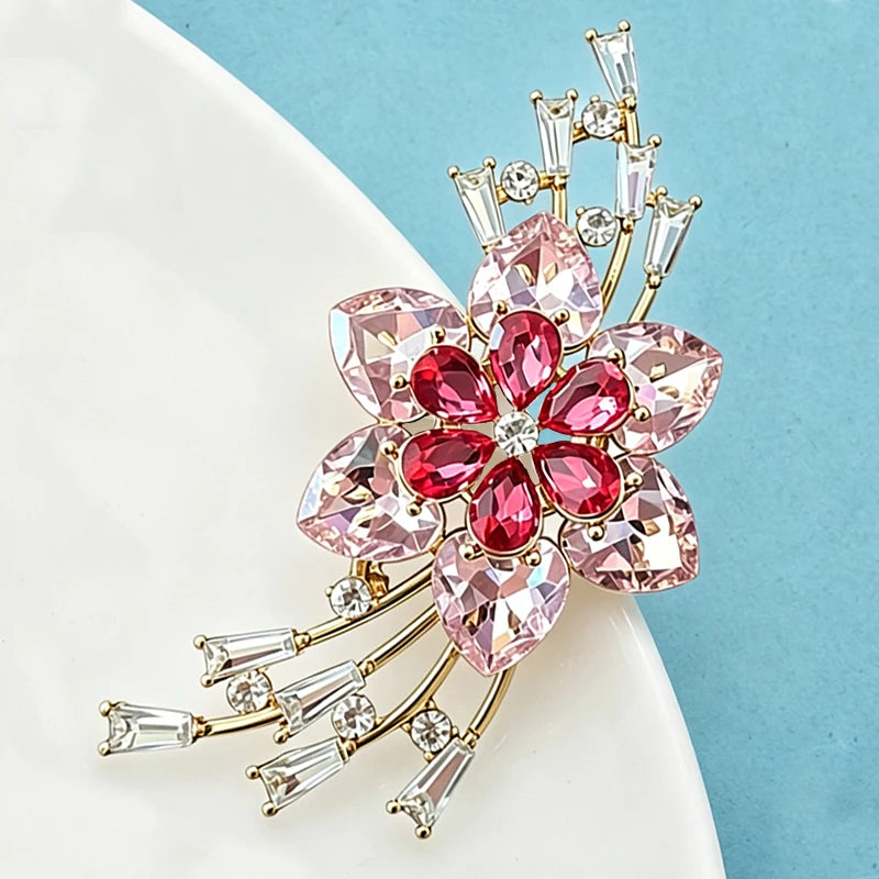 PENDRA Crystalia Luxury Crystal Flower Brooch