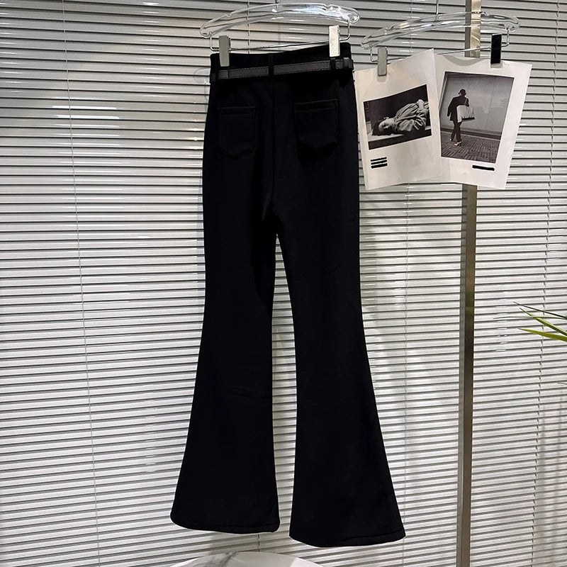 PENDRA Micro Flared Velvet Pants