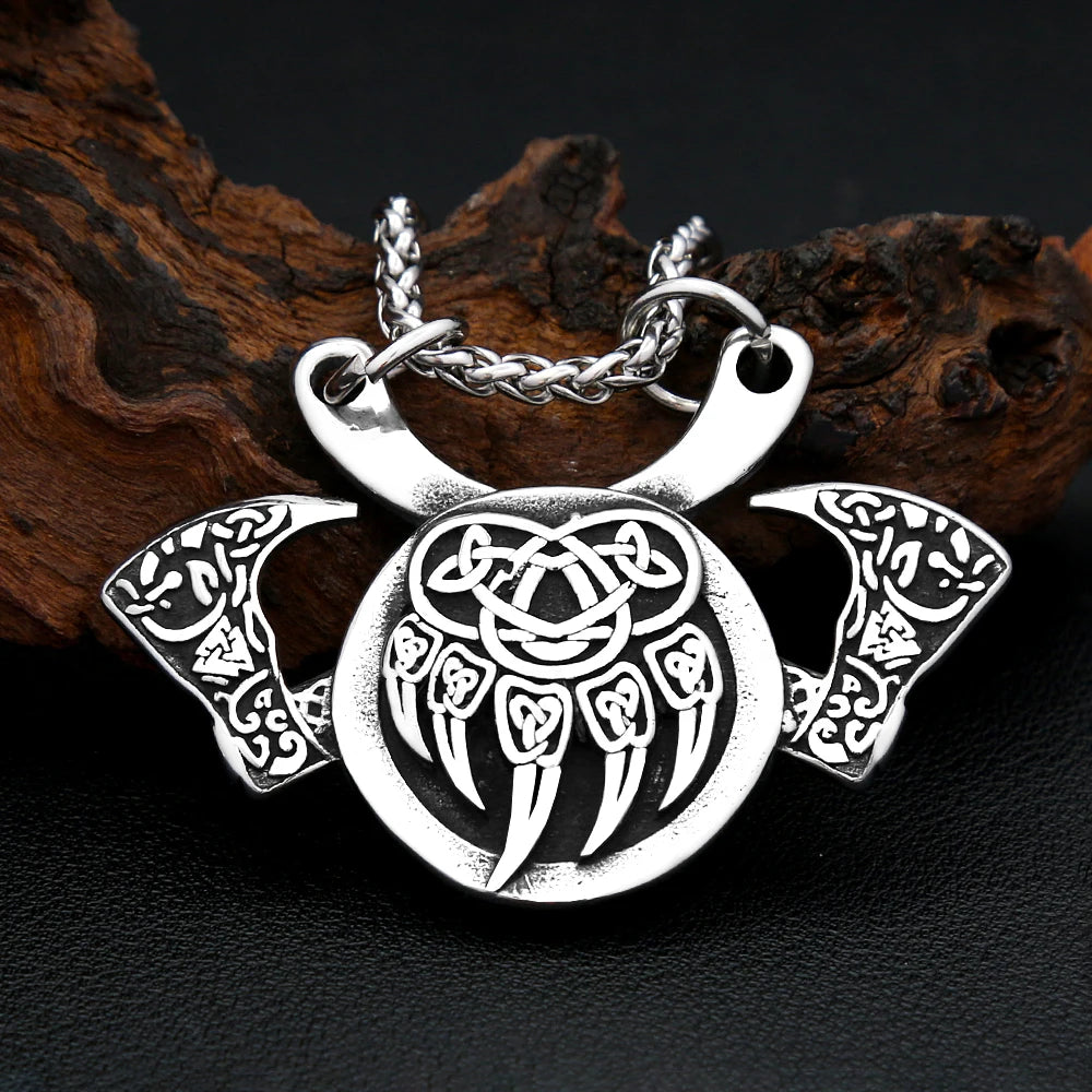 PENDRA Bearclaw Viking Bear Claw Axe Pendant
