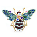 PENDRA Bloom Enamel Flower Bee Brooch