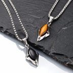 PENDRA Stone Geometry Pendant Necklace