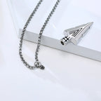 Mens Cremation Urn Necklace for Ashes,Stainless Steel Tribal  Arrowhead Memorial Pendant,Bereavement Keepsakes Gifts