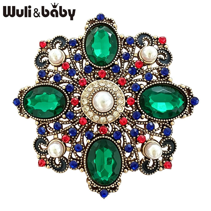 PENDRA Geometra Vintage Geometric Flower Brooch