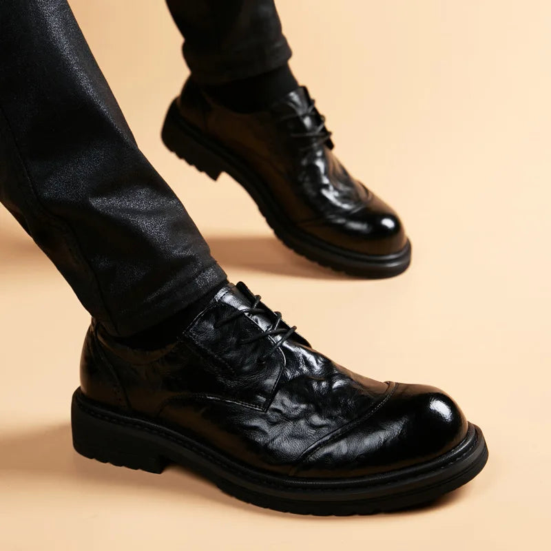 PENDRA Leather Lace Platform Shoes