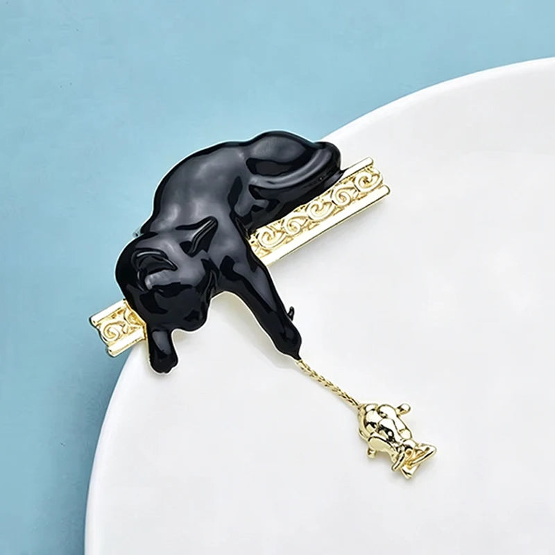 PENDRA Mouse and Cat Enamel Brooch