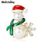 PENDRA Lovely Pearl Snowman Brooch