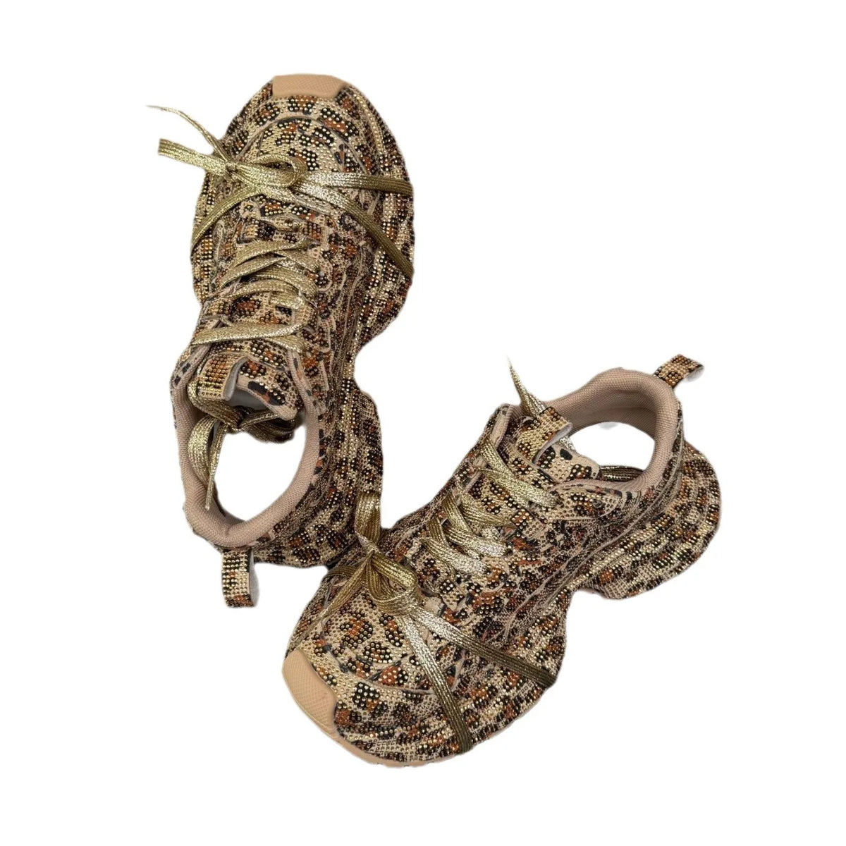 PENDRA Leopard Gold Diamond Shoes