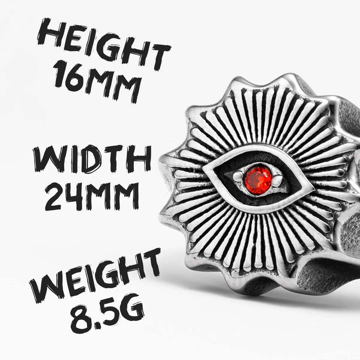 PENDRA Masonic Illuminati Eye Steel Ring